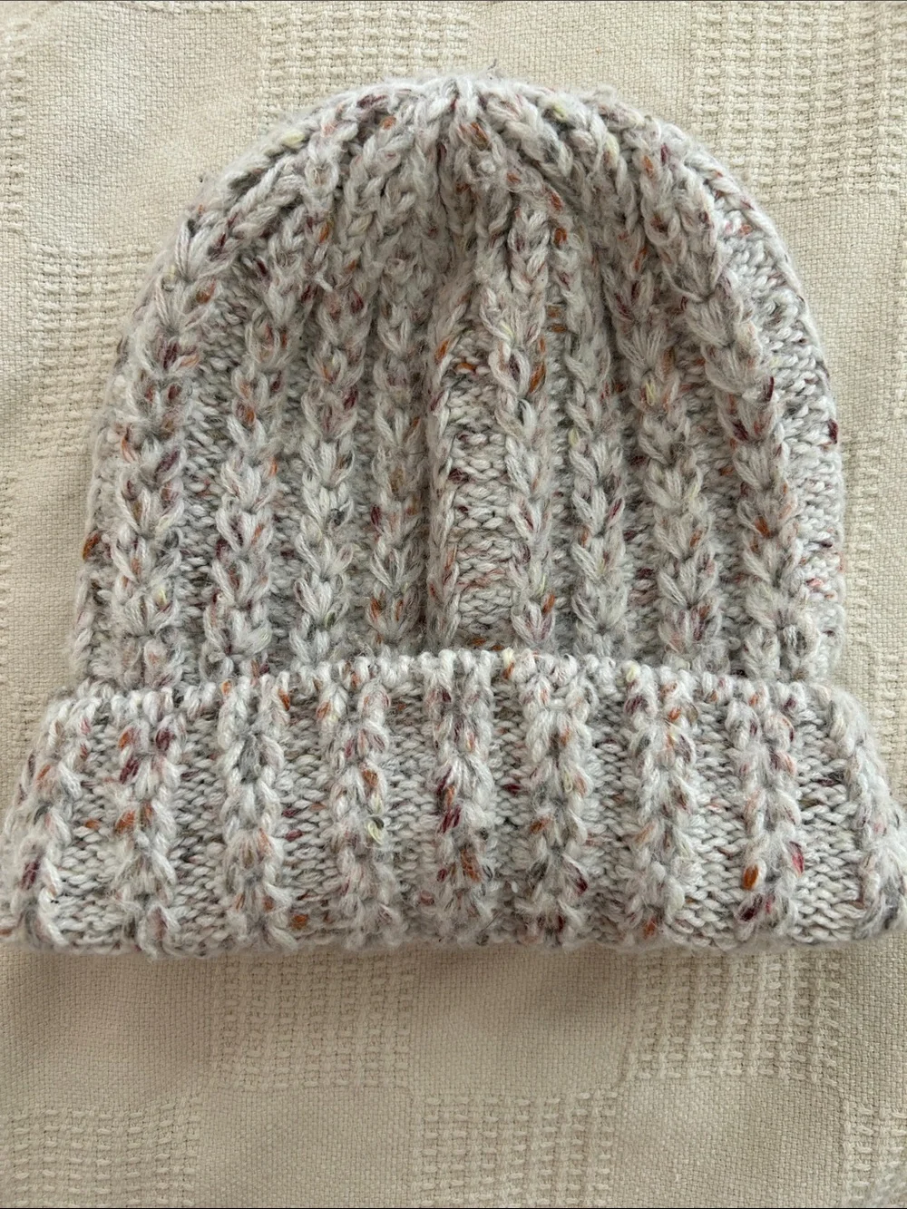 Quagga  Beanie  One Size Beige Crochet Knit Acrylic